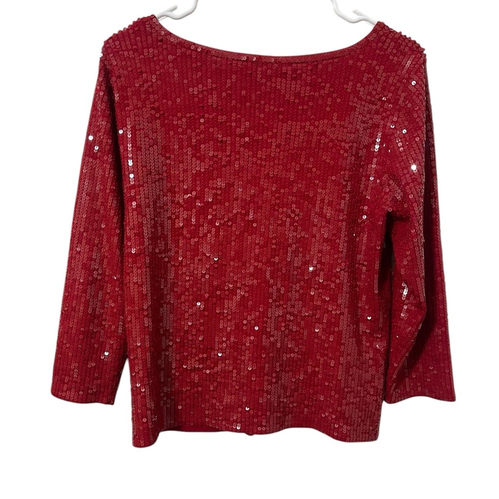 💙💚💚OSCAR DE LA RENTA SILK SEQUIN CARDIGAN. - Picture 5 of 9